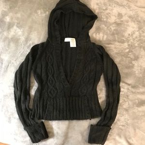 No Boundaries Cropped Knit Hoodie